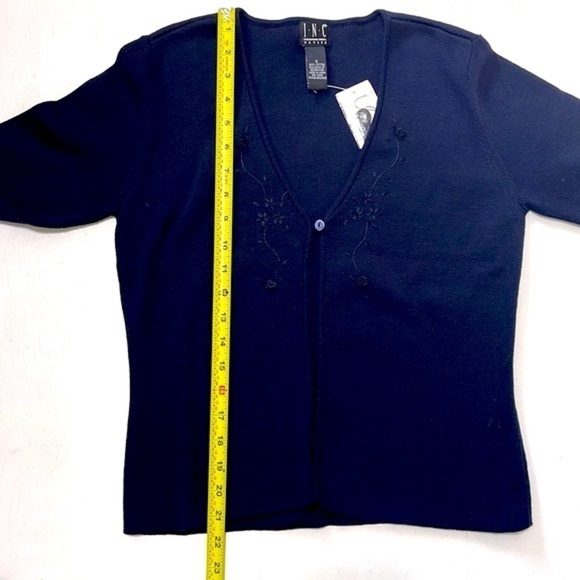 NWT INC Petite Woman Navy Blue One Button Cardigan Size S - Picture 10 of 12